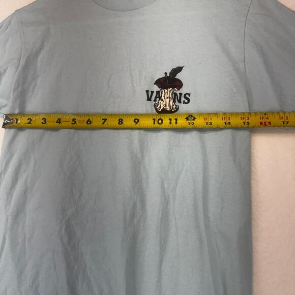 VANS Men's Short Sleeve Graphic T-Shirt Size Small Powder Blue Apple Hard Core - Picture 4 of 7